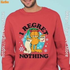 garfield christmas naughty list regret nothing red sweatshirts for man