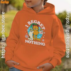 garfield christmas naughty list regret nothing youth boy orange hoodie