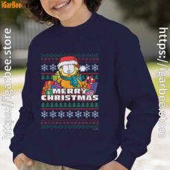 garfield christmas santa navy sweatshirt for kid boy