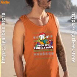 garfield christmas santa orange men tank top