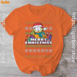 garfield christmas santa orange shirt
