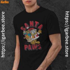 garfield christmas santa paws black men shirt