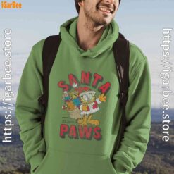 garfield christmas santa paws green men hoodie