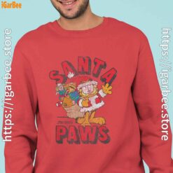 garfield christmas santa paws red sweatshirts for man