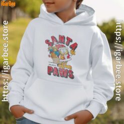 garfield christmas santa paws white hoodie for boy kids