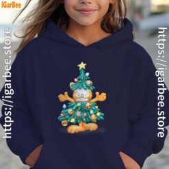 garfield christmas tree girl nany hoodie