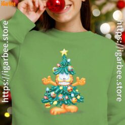 garfield christmas tree green girl sweatshirt