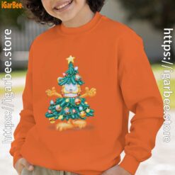 garfield christmas tree orange boy sweatshirts