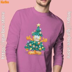 garfield christmas tree pink long sleeve men