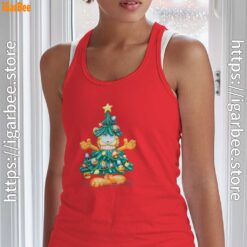 garfield christmas tree tank top red with women