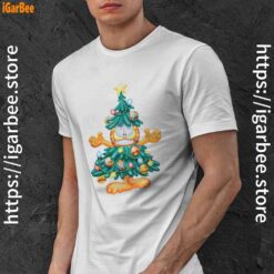 garfield christmas tree white men shirt