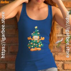 garfield christmas tree women's royal tank top