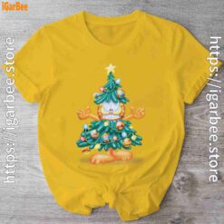 garfield christmas tree yellow shirt