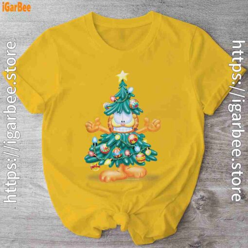 garfield christmas tree yellow shirt