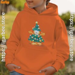 garfield christmas tree youth boy orange hoodie