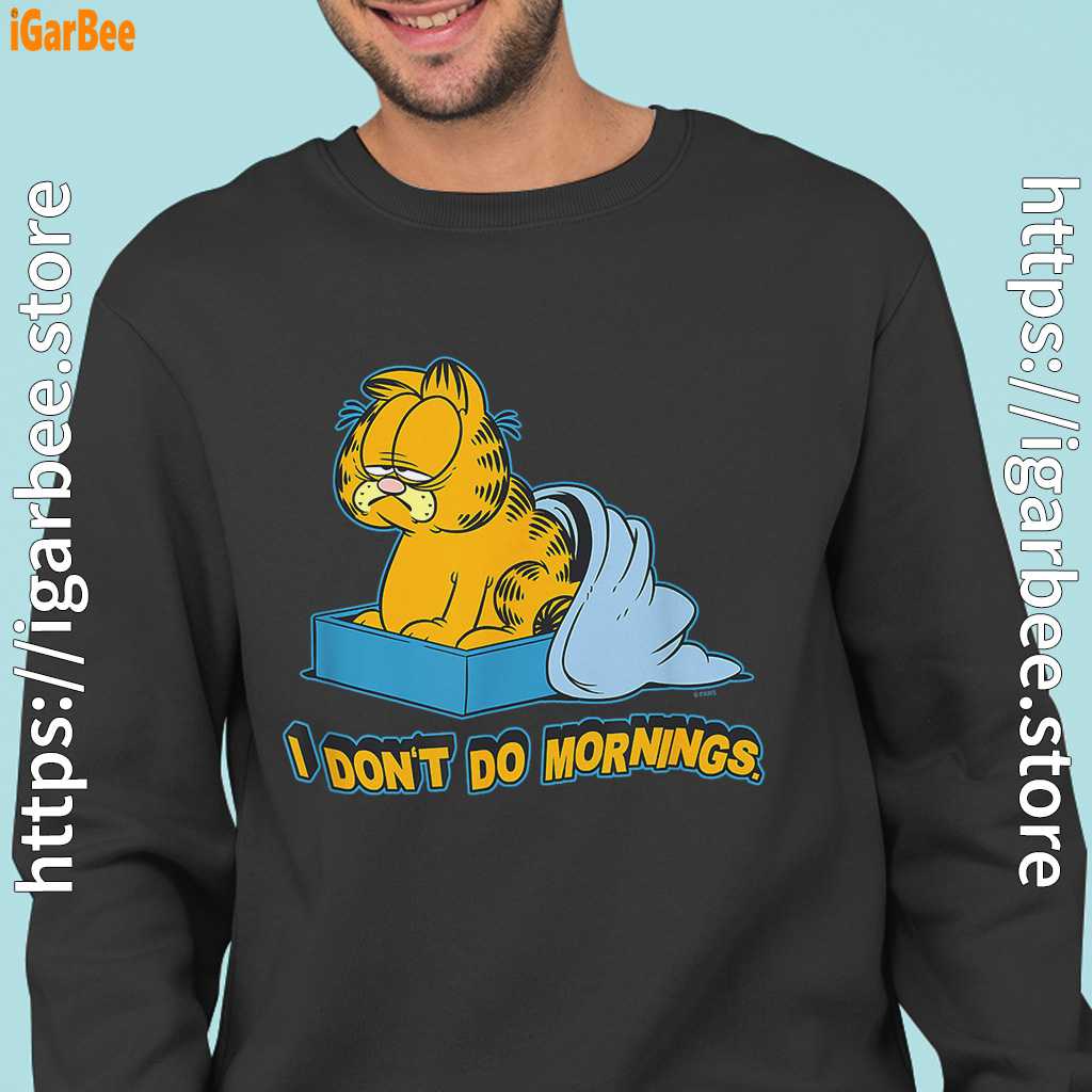 garfield dont do mornings black sweatshirt for men garfield dont do mornings black sweatshirt for men