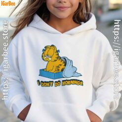 garfield dont do mornings girl hoodie white