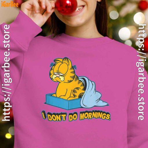 garfield dont do mornings girl pink sweatshirt