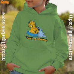 garfield dont do mornings green hoodie for boys