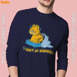 garfield dont do mornings men navy long sleeve