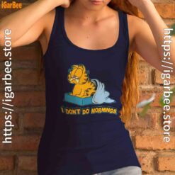 garfield dont do mornings navy tank top with women
