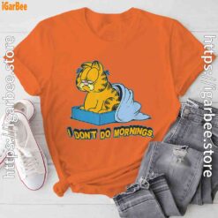 garfield dont do mornings orange tee shirt