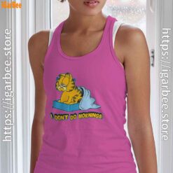 garfield dont do mornings pink tank top women