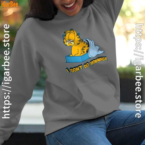 garfield dont do mornings women gray hoodies