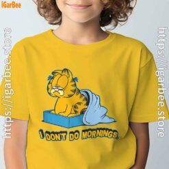 garfield dont do mornings yellow t shirt for kid boy