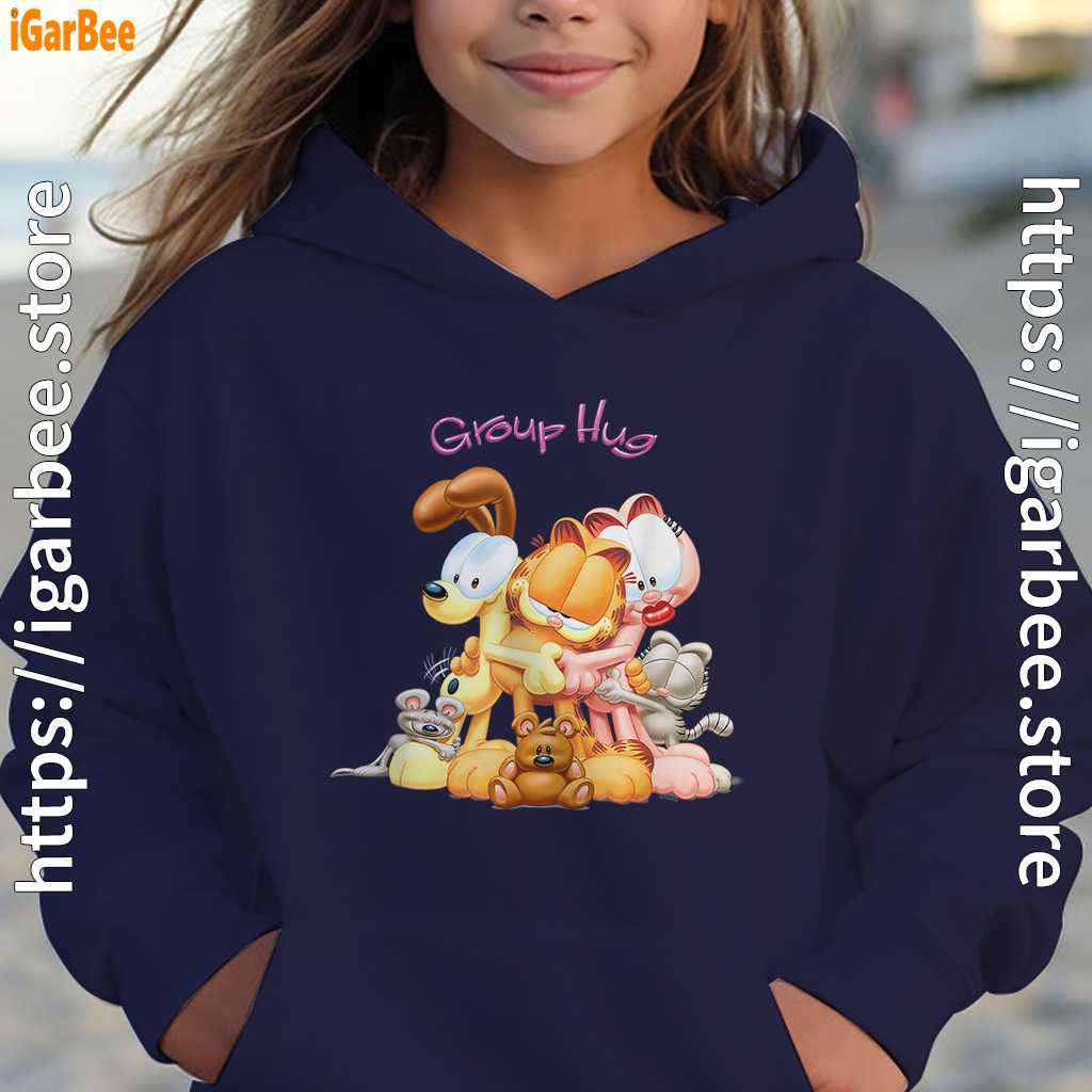 garfield group hug girl nany hoodie garfield group hug girl nany hoodie