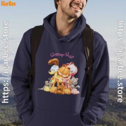 garfield group hug male navy men hoodie