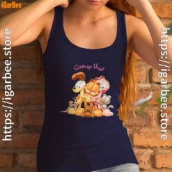 garfield group hug navy tank top with women