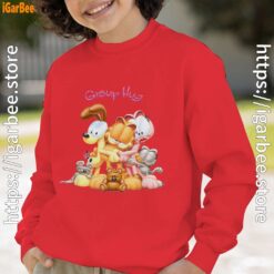 garfield group hug red boy sweatshirt