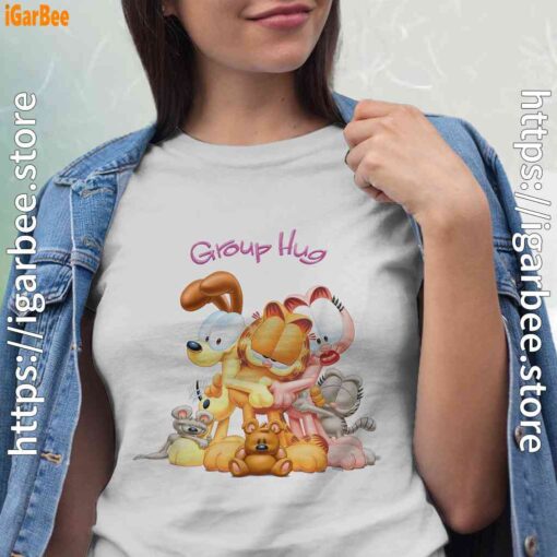 garfield group hug white shirts for women