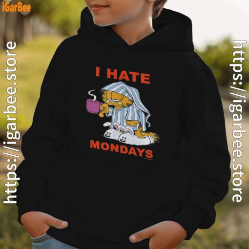 garfield hate mondays are for suffering and naps black hoodie for kid boy