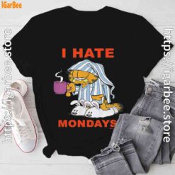 garfield hate mondays are for suffering and naps black tee shirt