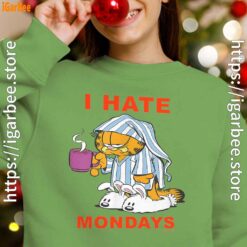 garfield hate mondays are for suffering and naps green girl sweatshirt