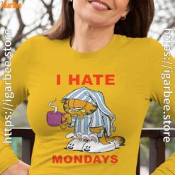 garfield hate mondays are for suffering and naps long sleeve yellow women
