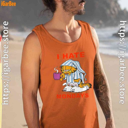 garfield hate mondays are for suffering and naps orange men tank top