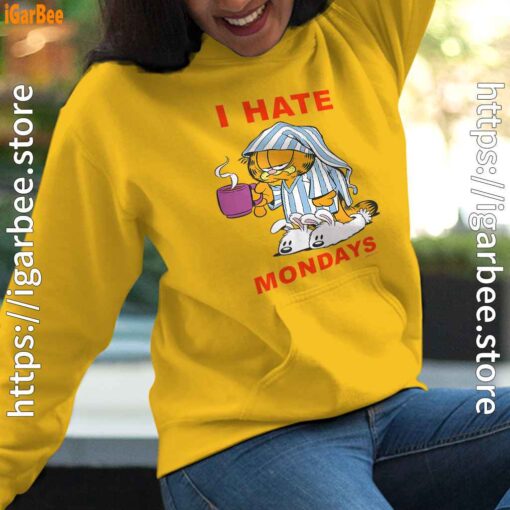 garfield hate mondays are for suffering and naps yellow hoodie for women