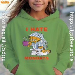 garfield hate mondays are for suffering and naps youth girl green hoodie