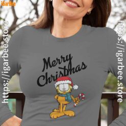 garfield merry christmas gray women long sleeve
