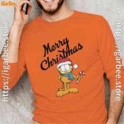 garfield merry christmas long sleeve orange men