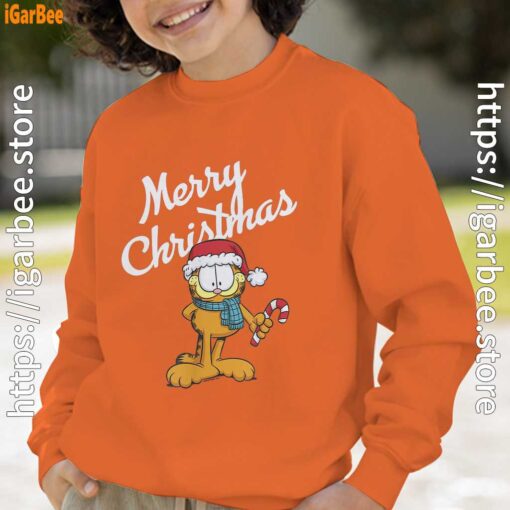 garfield merry christmas orange boy sweatshirts
