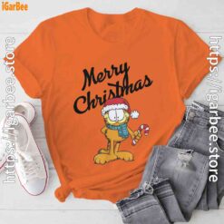 garfield merry christmas orange tee shirt