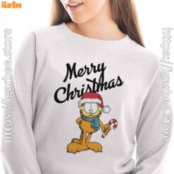 garfield merry christmas white sweatshirt women