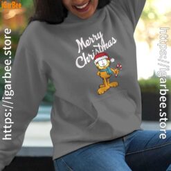 garfield merry christmas women gray hoodies