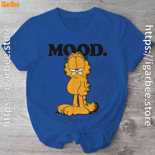 garfield mood too tired to care blue shirt