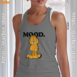garfield mood too tired to care gray tank top for women
