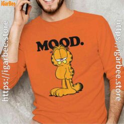 garfield mood too tired to care long sleeve orange men